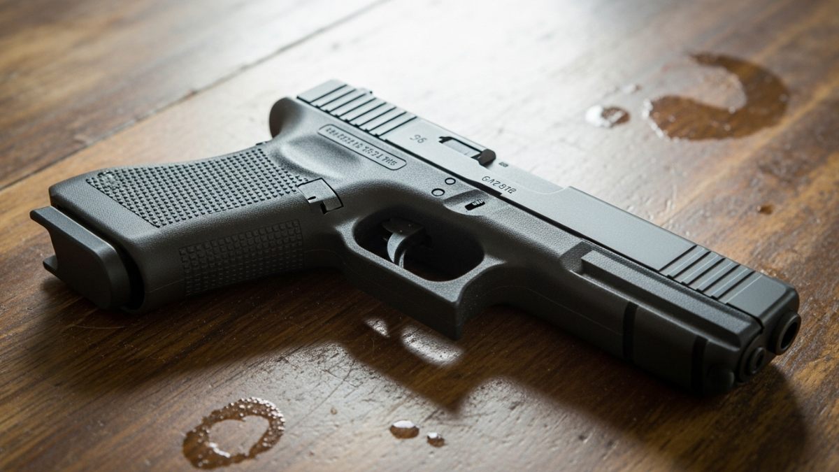 pistola sobre mesa