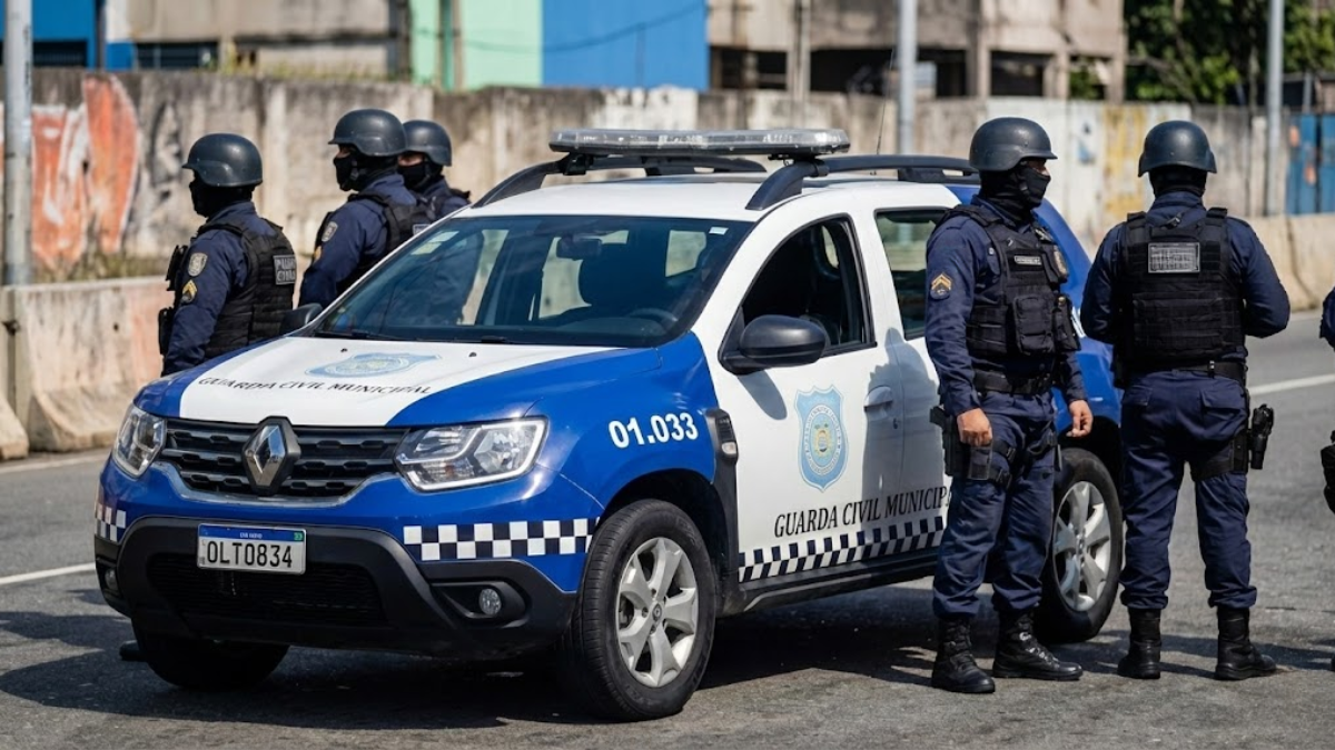 viatura da GCM de Salvador cercada de agentes