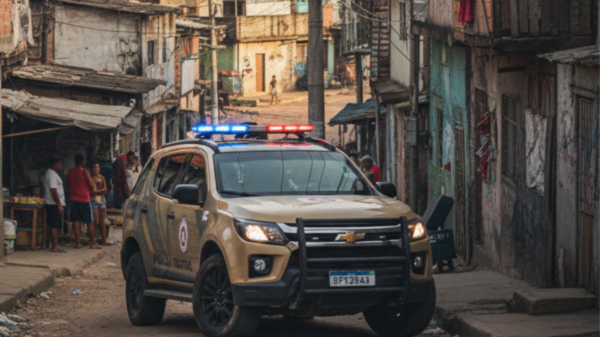 viatura da PMBA em favela