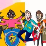 desenho representando espetáculo musical dos Beatles.